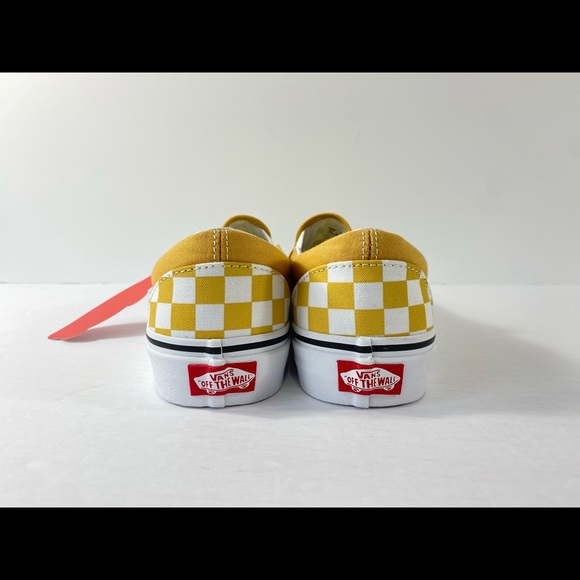 Vans Classic Slip-On Checkerboard Ochre Sneakers - Picture 4 of 7